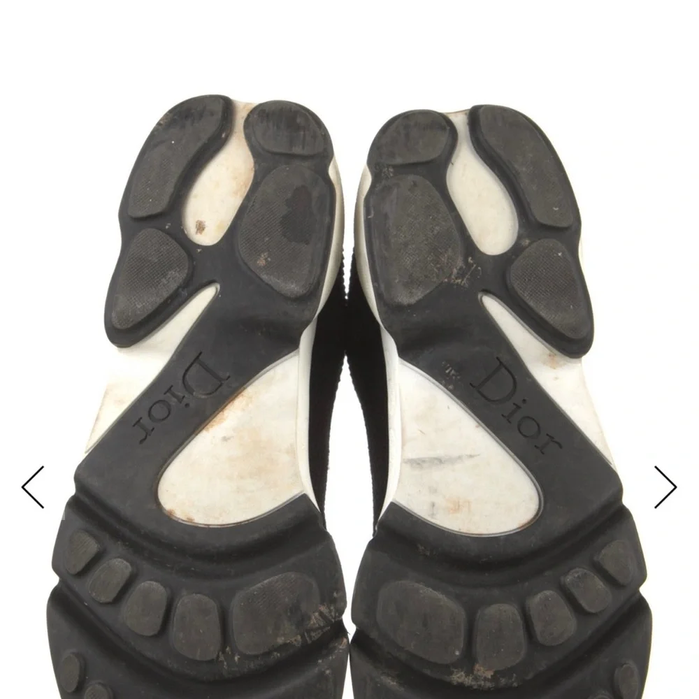 Dior Black and White Knit High-Top Sneakers - Picture 3 of 5